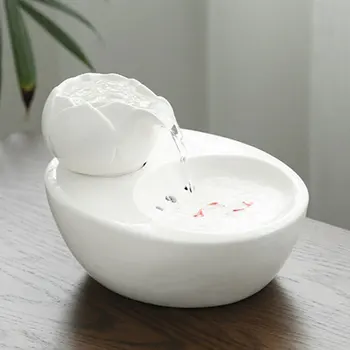 

Vintage Feeding Basin Bowl Drinking Fountain Electric Ceramic Automatic Circulating Cats Dogs Rabbit Round Pet Supplies Water