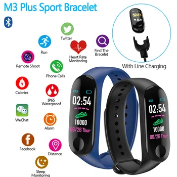 

M3 Plus Smart Watch Bluetooth Bracelet Heart Rate/Blood Pressure Monitor/Fitness/Tracker Waterproof Smart Band Smart Accessories