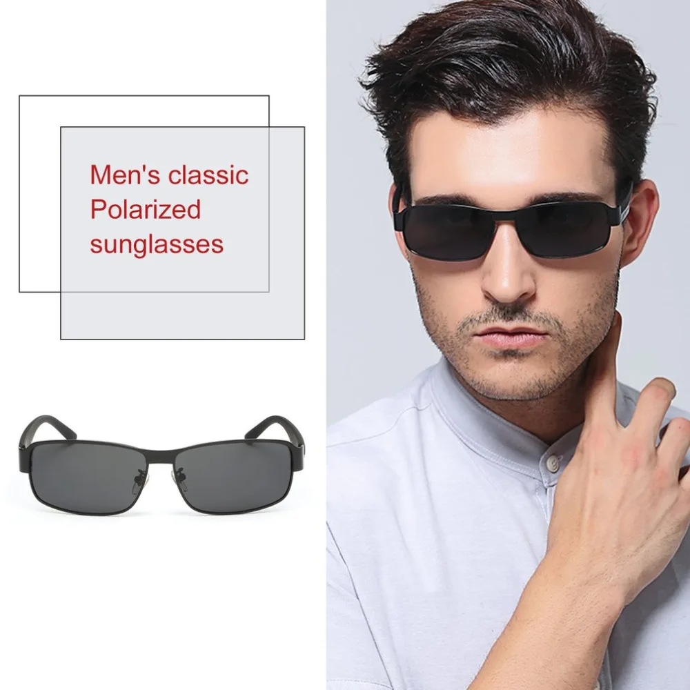Классические алюминиевые мужские солнцезащитные очки, поляризованные очки без оправы, квадратное покрытие, зеркальные солнцезащитные очки, новинка, мужские очки для вождения, аксессуары