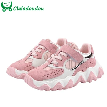 

16.5-22cm Genuine Leather Sneakers For Kids Black Mesh Sport Shoes Unisex Girls Boys Sneakers Breathable Fashion Casual Shoes