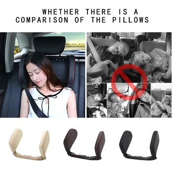 

Black Fashion Car Sleep Side Headrest Long-distance Travel Sleeping HeadrestPvc Special Leath Car Leather Start Sponge #YL10