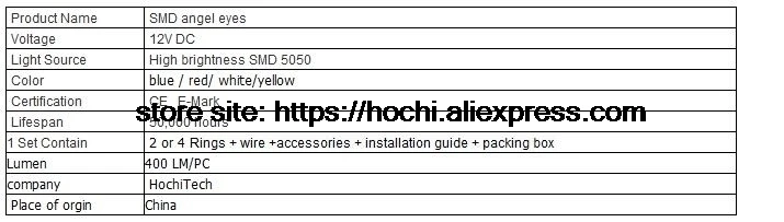 HochiTech ультра яркий SMD белый светодиодный ангельские глазки 2000LM 12V halo Кольцо Комплект дневного света DRL для Hyundai Tiburon 2007 2008
