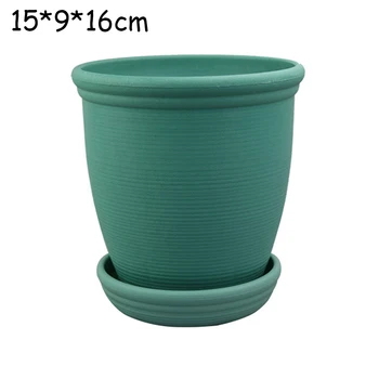 

Round Flower Pot Plant Planter Grow Container Water With Tray Non-slip