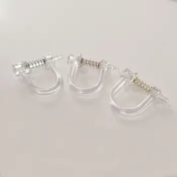 Preise 10 Stücke Transparent Ohr Clip Für Schmuck Machen Klar Harz Frühjahr Ohr Clip DIY Ohrringe Zubehör