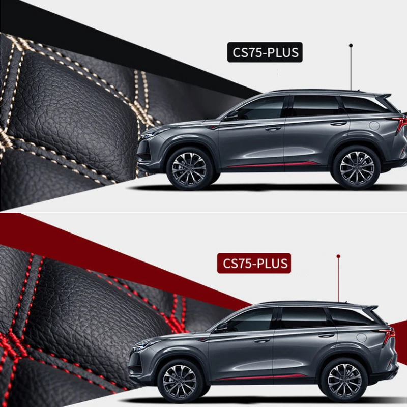 Car Floor Mats For Changan CS75 Plus 2021 2022 Double Layer Custom Auto Foot Pads Leather Carpet Cover Interior Floorliner
