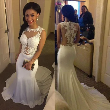

Romantic Cheap Wedding Dress Mermaid Vestido de Noiva Sereia 2020 Sexy Lace Bride Dresses Long Beach Wedding Gowns Sweep Train