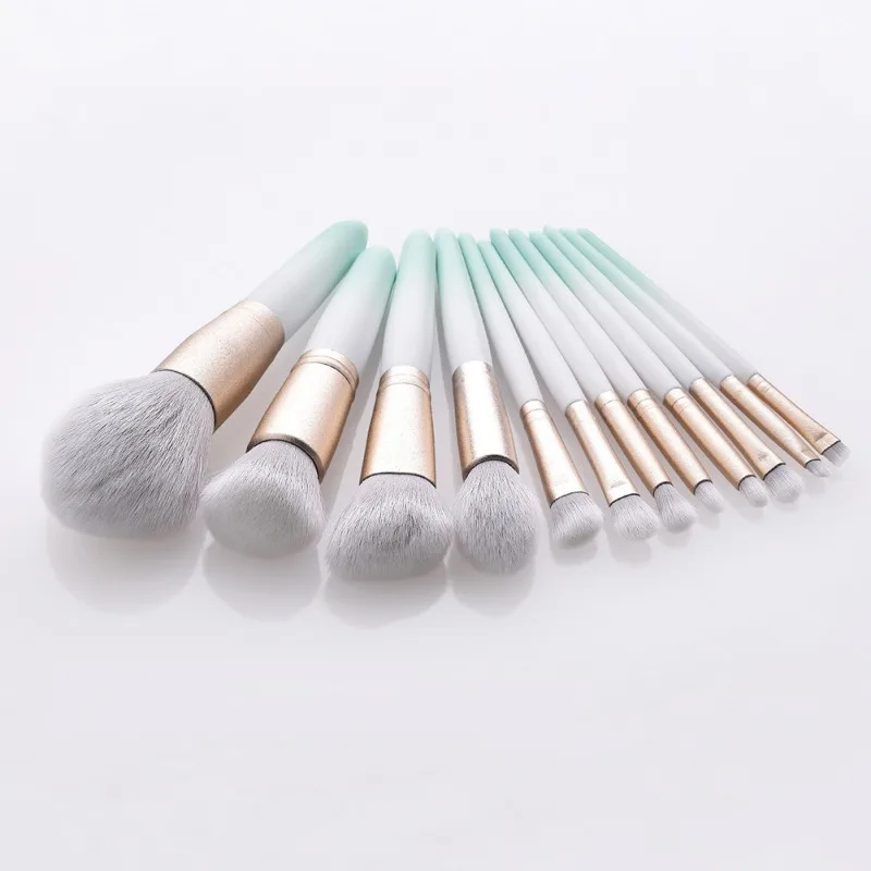 

12pcs Frosted Makeup Brushes Set Loose Powder Foundation Brush Eyeshadow Blush Brush Set :#