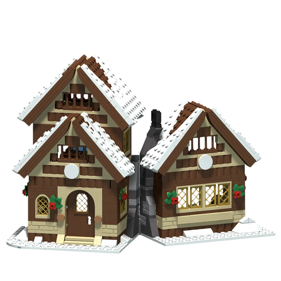 

665Pcs MOC Winter House Bricks DIY Small Particle Building Block Model Toys For Children Adult Christmas Gift MOC City Series