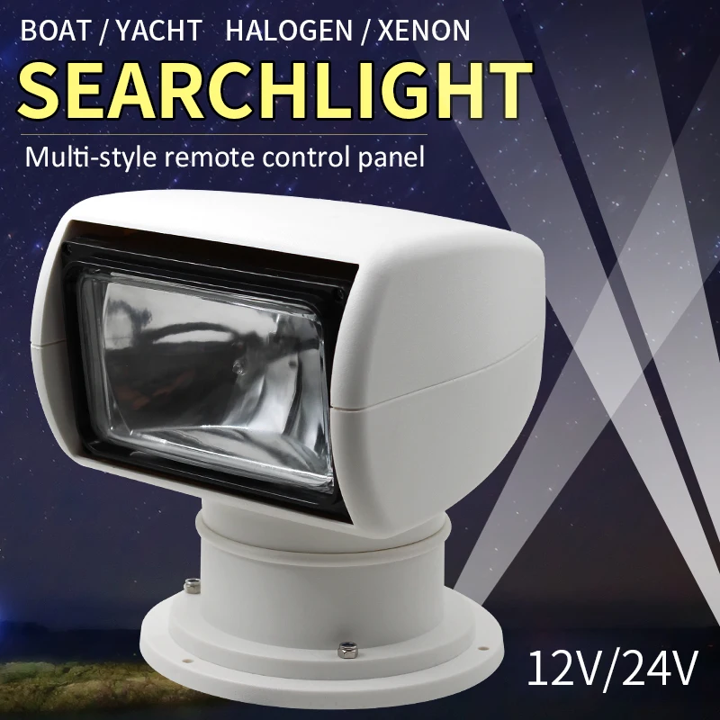Boat Searchlight Remote Control 12V24V 100W Bulb Yacht Spotlight Marine Searchlight Truck Car Kits