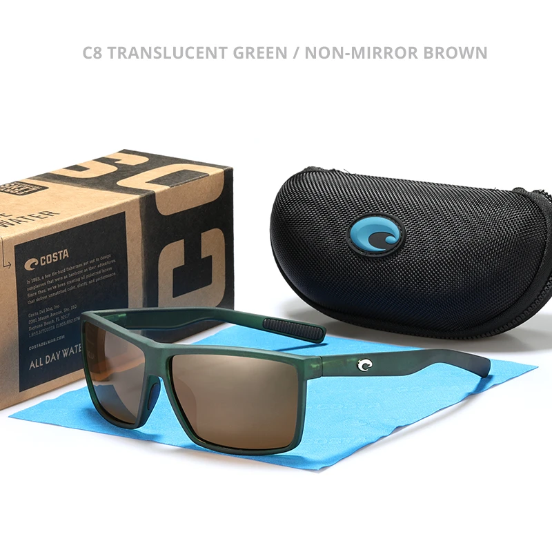 Gafas de sol cuadradas Costa 9209 con logotipo de Metal polarizado lentes espejadas para hombre diseño de marca gafas de sol pesca UV400 tonos de verano|De los de sol| -