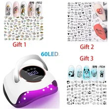 

High Power Gel UV Led Nail Lamp Polish Gel with 57 LED Smart Sensor Low Heat Mode Auto For Professional Manicure Drying Gel Tool
