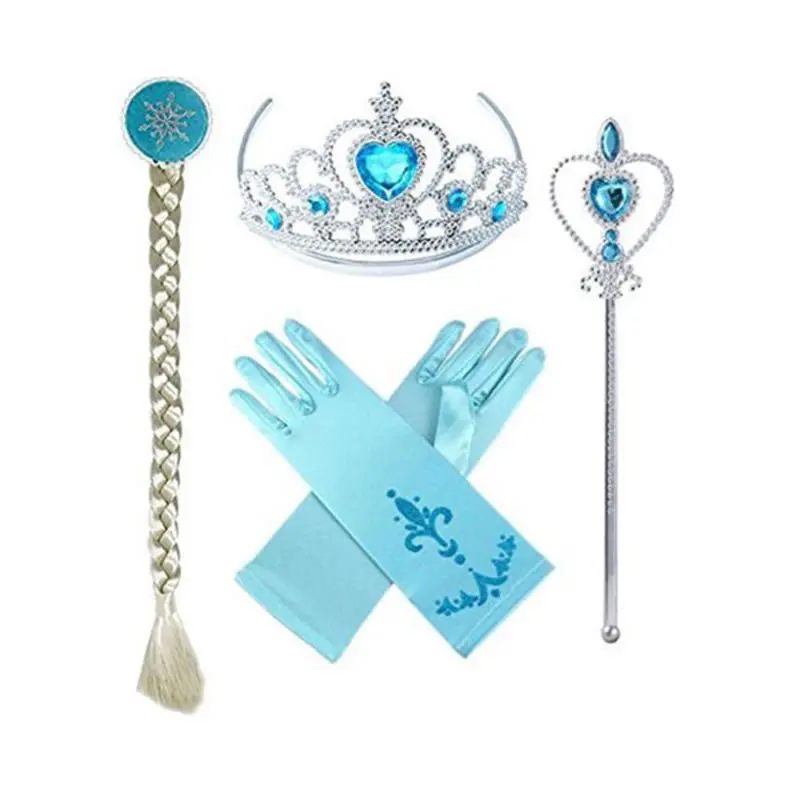 Accessories 1 Elza/карнавальный костюм для маленьких девочек, вечернее платье на Хэллоуин, детское свадебное платье для подружки невесты, радужная Анна, 8 лет - Цвет: Accessories 1