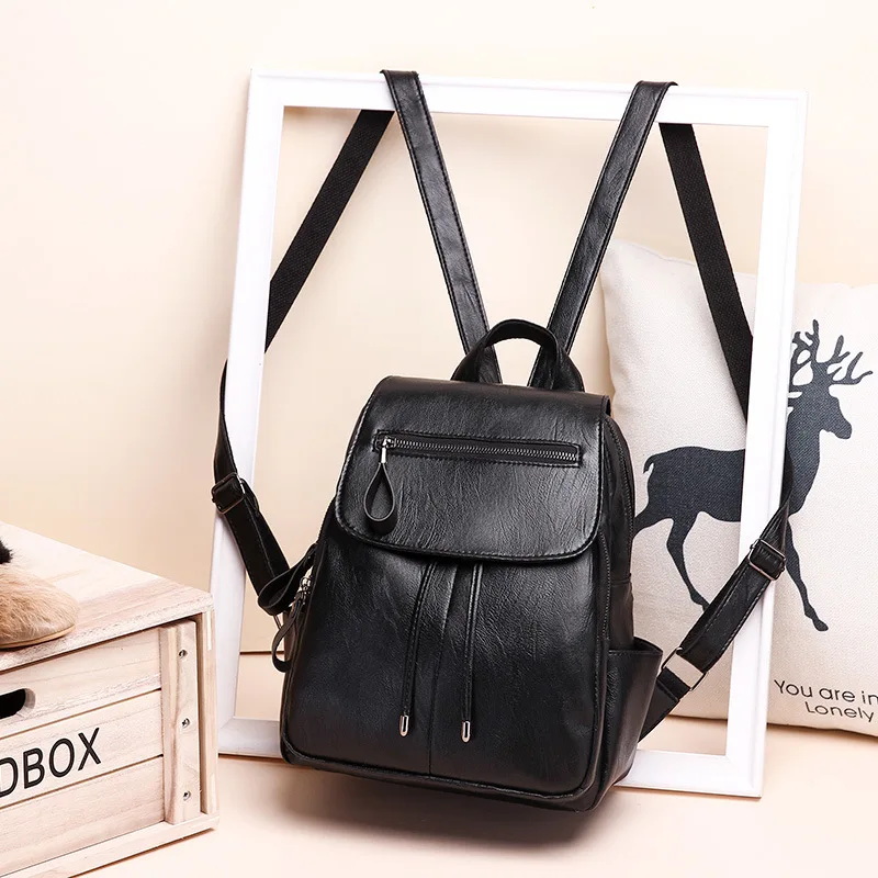 

Backpack Female 2020 New Fashion Korean Style All-match Fashion Soft Leather Women Small Backpack Female Student Bag Women Bag