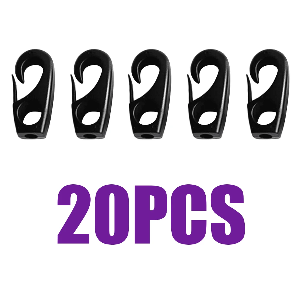 20 Pcs Plastic Bungee Shock Cord Hook Snap Hooks for 7mm Elastic Rope Strapping Tape, Strong