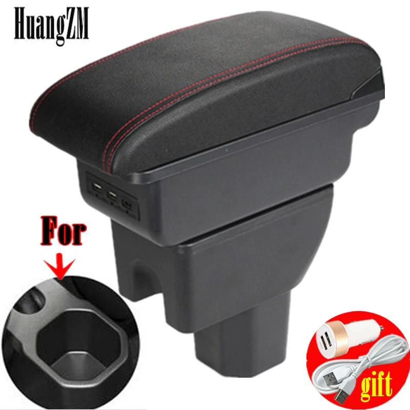 For Suzuki Ignis Armrest Car Arm Rest Accessories Leather Storage Box