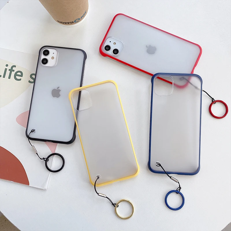 

Luxury Frameless Ring Design Scrub Case for iPhone 11 pro XS Max 6 6s 7 8 Plus X XR Hard Cover iPhone Case for iPhone XS Max