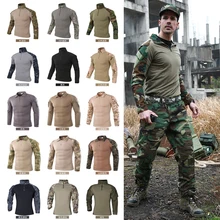 Мужская Боевая рубашка, военные армейские рубашки, Спортивная тактическая футболка, походная форма, новая походная, Охотничья, рыболовная камуфляжная футболка