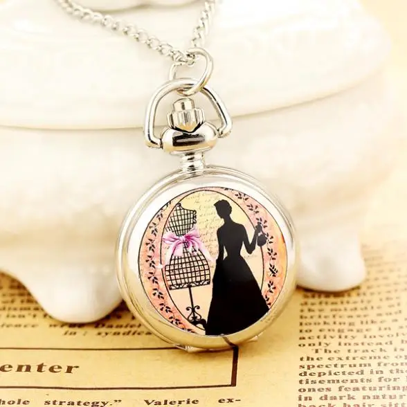New Fashion Men And Women Ancient Style Pocket Watch QuartzStainless 