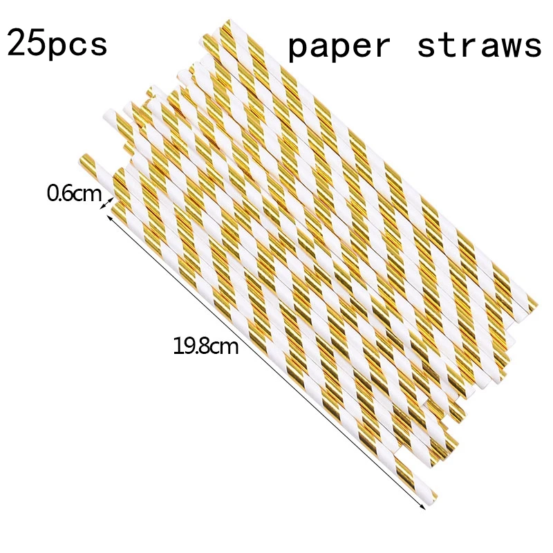 Золотая Полоса одноразовая посуда бумажные тарелки и стаканы соломки для дней рождения вечерние украшения детский душ свадебные принадлежности