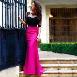 Mother of the Bride Dresses Scoop Neck Long Mermaid Satin Women Evening Party Prom Gown robe de soirée femme Свадебное платье 22