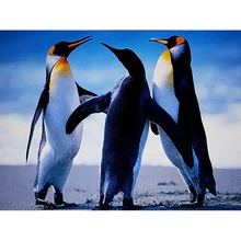 GATYZTORY 5D алмазная живопись полный квадрат DIY домашний декор мозаика Стразы Картина на холсте с логотипом на заказ Настенная картина три пингвина