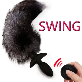 Wireless Remote Control Fox Tail Anal Plug Silicone Vibrator Bdsm Bondage Fetish Bullet Butt Plug Erotic Sex Toys For Women Men 3