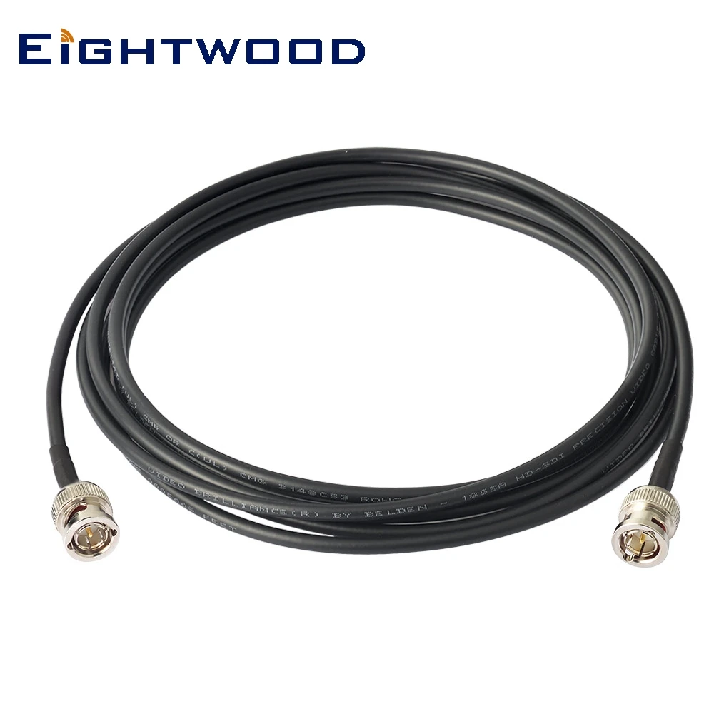 Eightwood 15 футов BNC штекер 75 Ом 3g 6G HD SDI удлинитель коаксиального кабеля кабель для(Belden 1855A) для видеокамеры и монитора