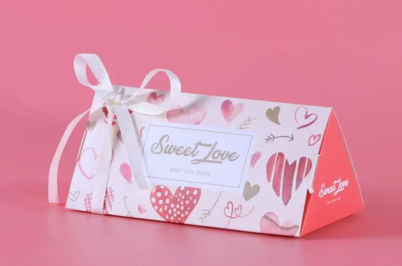 20 шт./лот, треугольная Призменная бумага, складная коробка, подарочная упаковка для конфет, креативная Европейская свадебная коробка для конфет