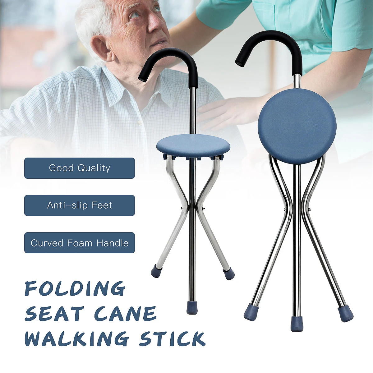 Walking Stick Chair Aluminum Walkers For Elderly Folding Elderly Walker Cane With Seat Walking Stick Old People 2 In 1 Walk Sit Walking Stick Aliexpress