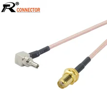 100pcs/lot SMA to CRC9 RG316 RF Cable SMA Female Jack to CRC9 Male Right Angle RF Coaxial Cable Pigtail 15cm/50cm/100cm