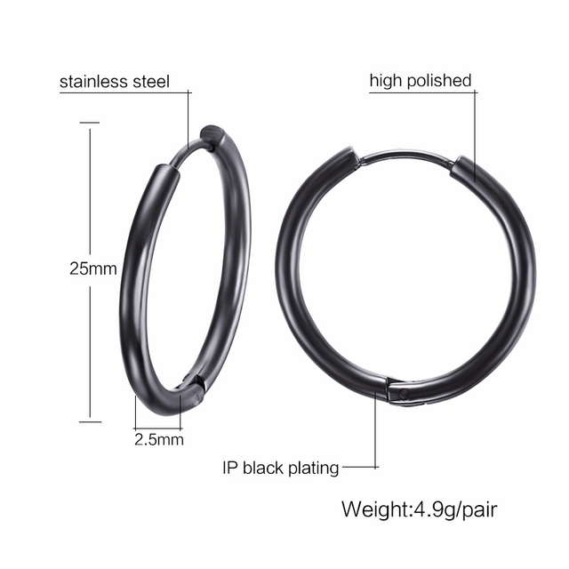 MEN EARRING HUGGIE EAR CARTILAGE STAINLESS STEEL LIP RING SEPTUM FOR MEN ROOK PIERCING EARRINGS JEWELRY