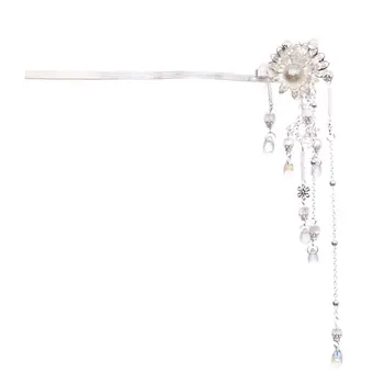 

1pc Chinese Hair Clip Bead Classical Retro Crystal Tassel Hairpin Hair Clasp Hair Forks Hair Clip for Cosplay Party