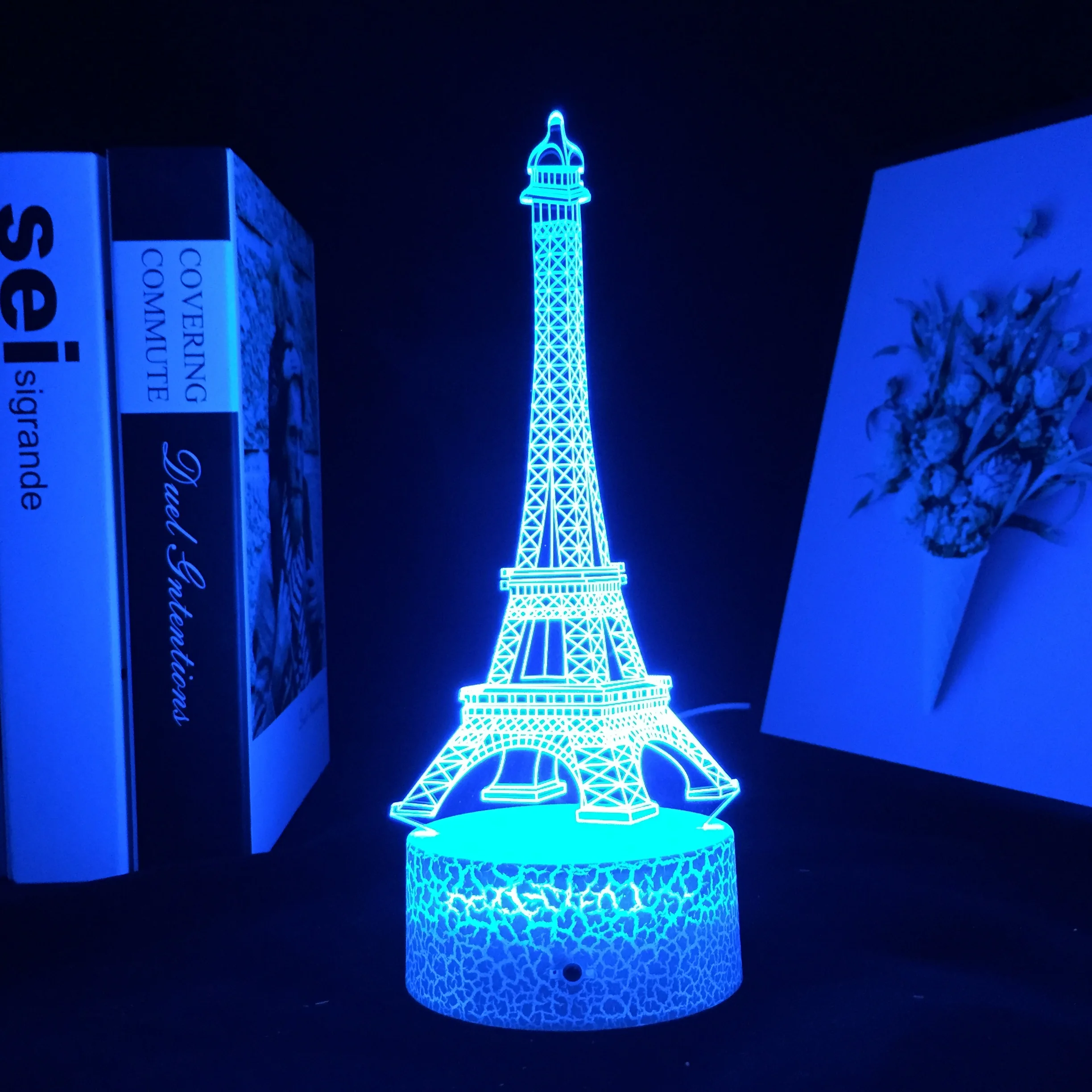 

Paris Eiffel Tower 3D Illusion LED Night Light Unique Birthday Gift Table Lamp Color Changing Baby Bedroom Decor Lights