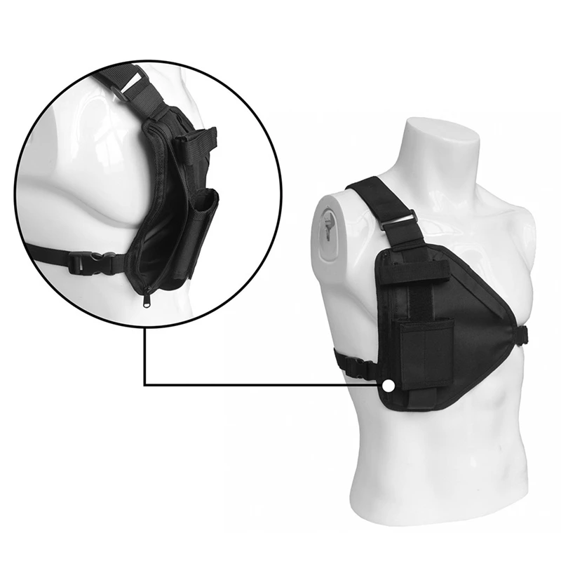

NEW-Chest Rig 600D Oxford Cloth Chest Bag Walkie-Talkie Chest Bag Wireless Hand-Held Search and Rescue Radio Bag Chest Bag