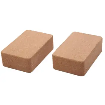 

2 Pcs Cork Yoga Block Oak Pilates Brick Fitness Equipment for Dance Leg Stretching Gym Bodybuilding Exercise and Home Workout