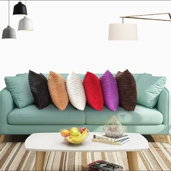 

Soft Plush Cushion Cover Super-Soft Decor Striped Decorative Cushion Covers Decorative Pillow Cases Pillowcase Cushions for Sofa
