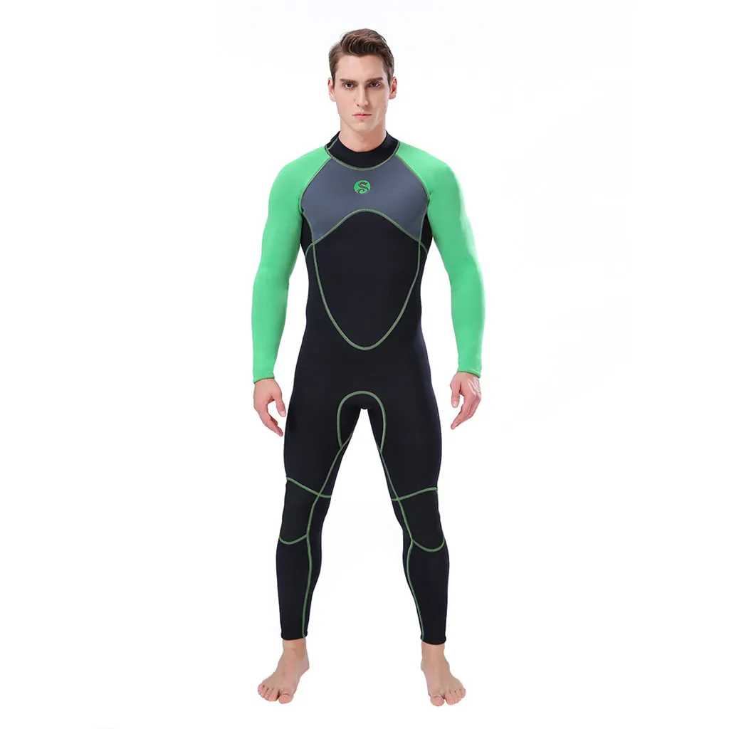 MEN WetSuit3MM Full Body Suit Super Stretch Zipped Diving Surf Swim Snorkeling One Piece Wetsuit Swimwear купальник#GH | Спорт и