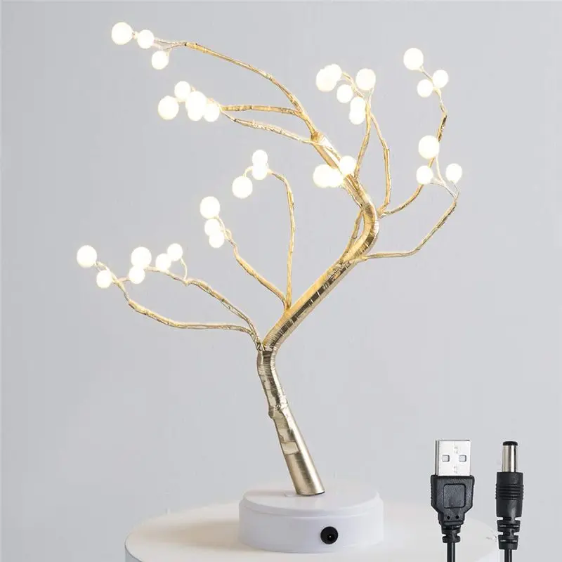 DIY ночник бонсай стиль сенсорный выключатель украшение дома USB светодиодный свет праздник 36 светодиодов дерево форма вечерние