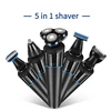Electric Shaver IPX5 Waterproof USB Rechargeable Multi-functions Razor 5 in 1 Hair Timmer Beard Ear Nose Trimmer 110V-240V  2