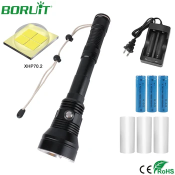

BORUiT 10000lm XHP70.2 LED Scuba Diving Flashlight IPX8 Waterproof Underwater 80m Dive Torch Light Portable Camping Fishing Lamp