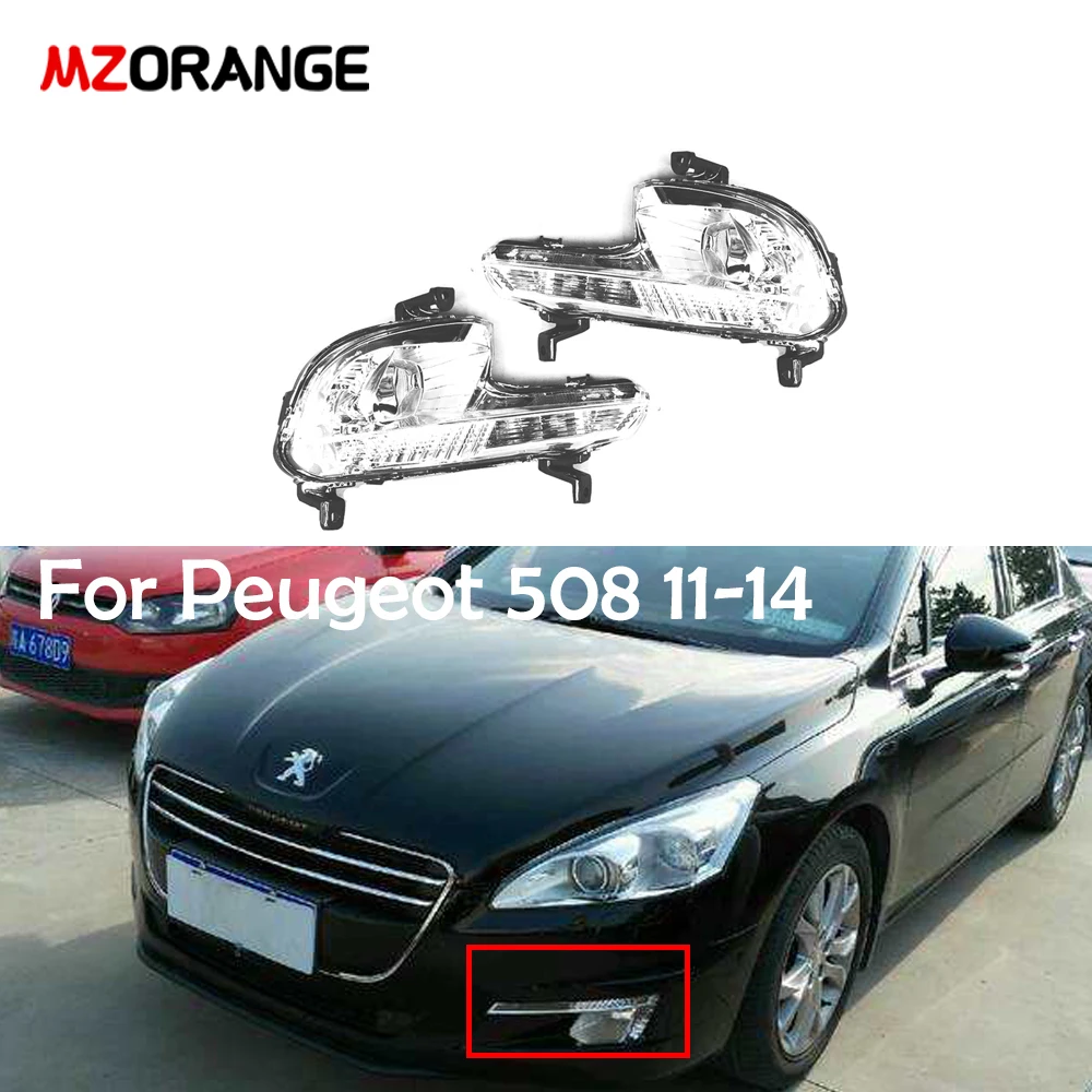 

MZORANGE Front Bumper Fog Light For Peugeot 508 2011-2014 Fog lamp no bulb fog light assembly