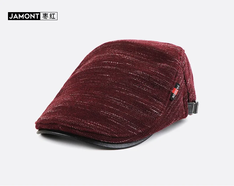 JAMONT Classic Knitted Newsboy Hats For Men Fall Winter Cabbie Caps Male Gorras Planas Beret Hats Outdoor Warm Flat Golf Caps