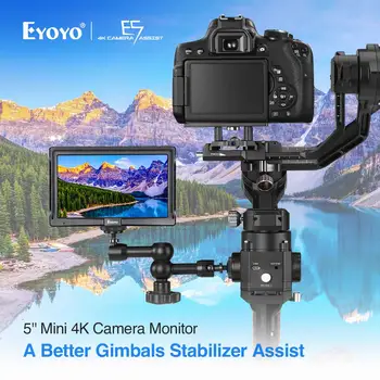 

Eyoyo 5" E5 Camera Field DSLR Monitor Small Full HD 1920x1080 IPS 4K HDMI input Output Video Focus Assist for Sony Nikon Canon