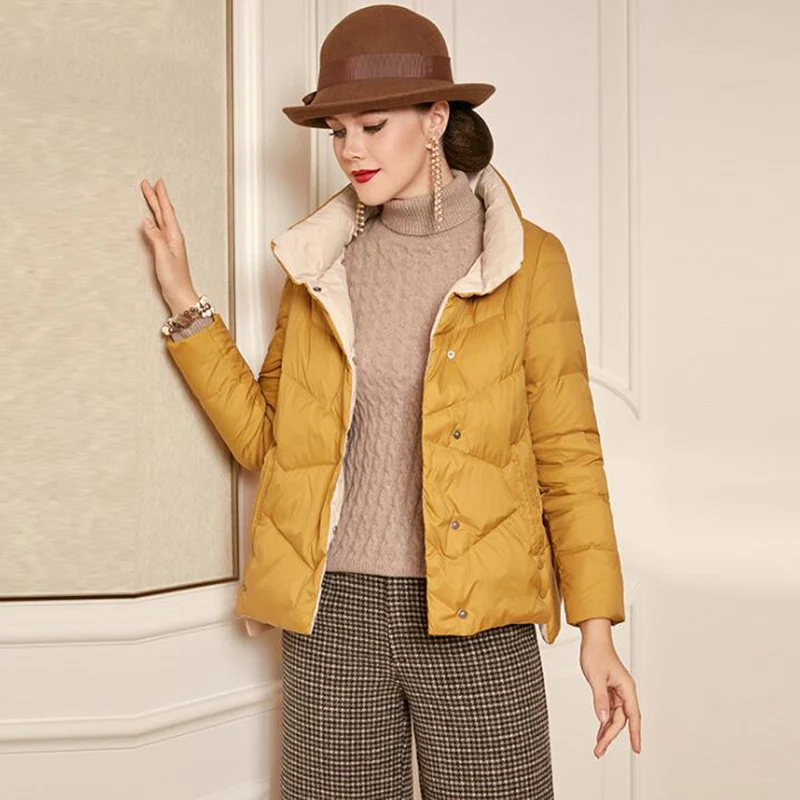 

SEDUTMO Winter Fashion Short Duck Down Coat Women Slim Casual Warm Jackets Autumn Pocket Basic Parkas ED1384