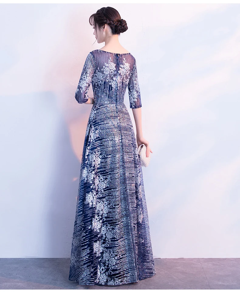 DEERVEADO Robe De Soiree полурукав вечернее платье длинное официальное вечернее платье для вечеринок DS502