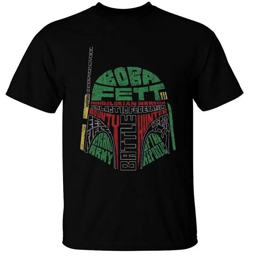 Fett T-Shirt Boba Mens Star Gift Wars Helmet Bounty Hunter Funny Tee Shirt | Мужская одежда
