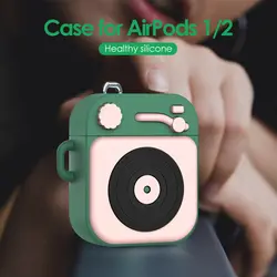 Винтажный граммофон с рисунком силиконовый чехол для Apple Airpods 2 1 защитный чехол для кожи противоударный чехол для Airpods зарядная коробка