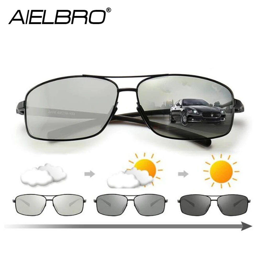 

AIELBRO Polarized Photochromic Sunglasses Mens Transition Lens Driving Glasses Male Driver Safty Goggles Oculos Gafas De Sol