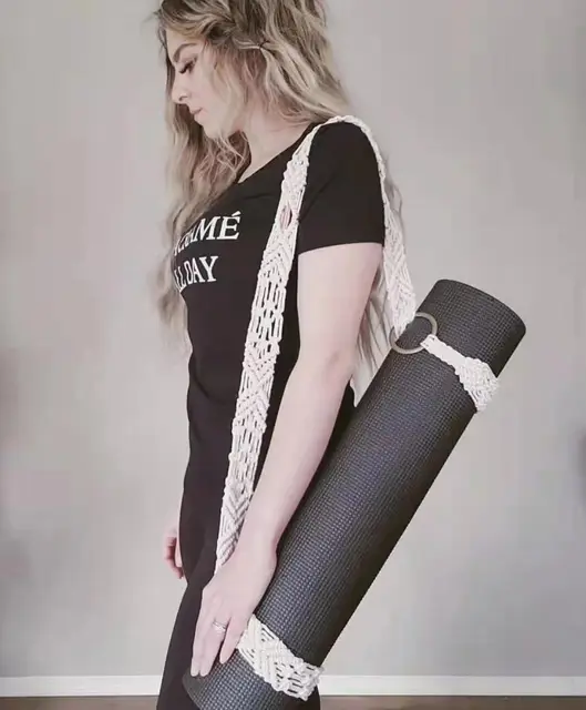 Tracolla Per Tappetino Yoga In Macramè Yoligan - Stile Bohémien Fatto A Mano - Foto 8