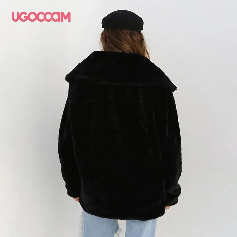UGOCCAM куртка из искусственного меха овечьей шерсти Женское пальто Зимняя теплая куртка для женщин осенняя женская верхняя одежда женское пальто